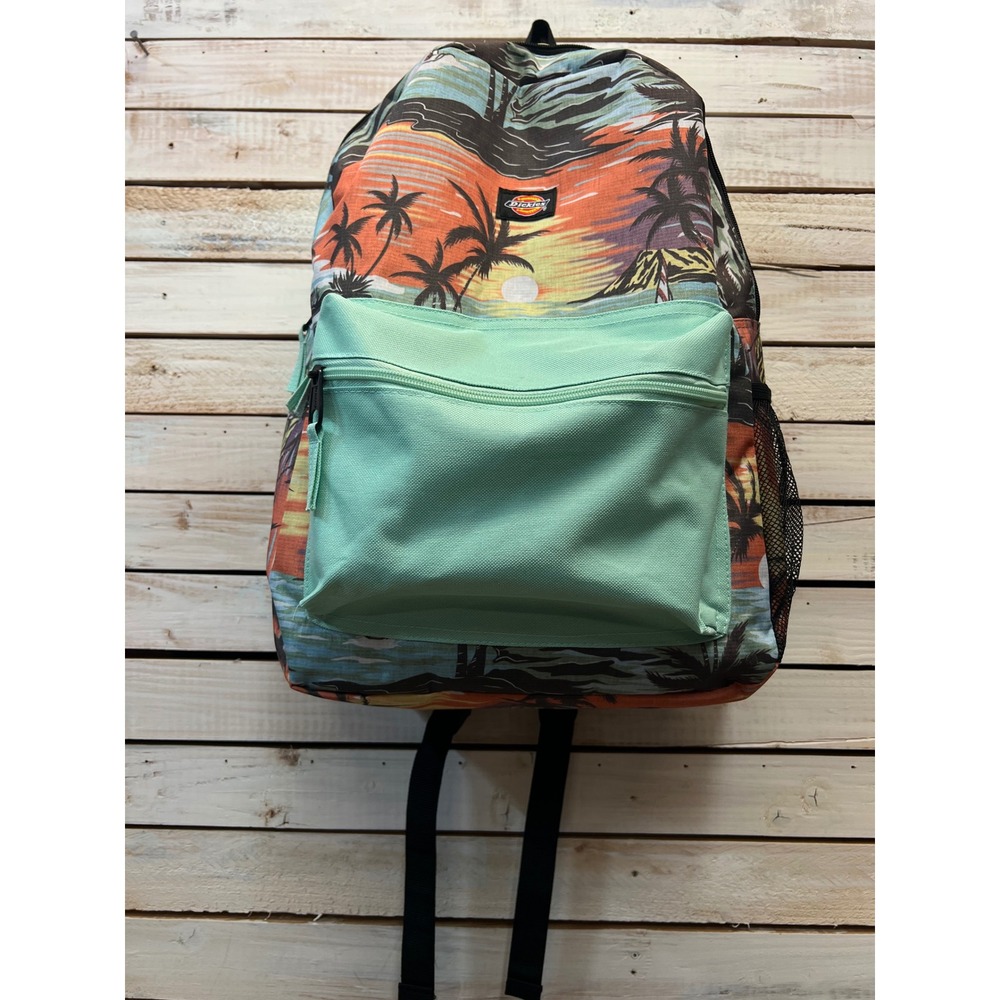 Dickies Multicolor Canvas Tropical Sunset Palm Tree Backpack OS